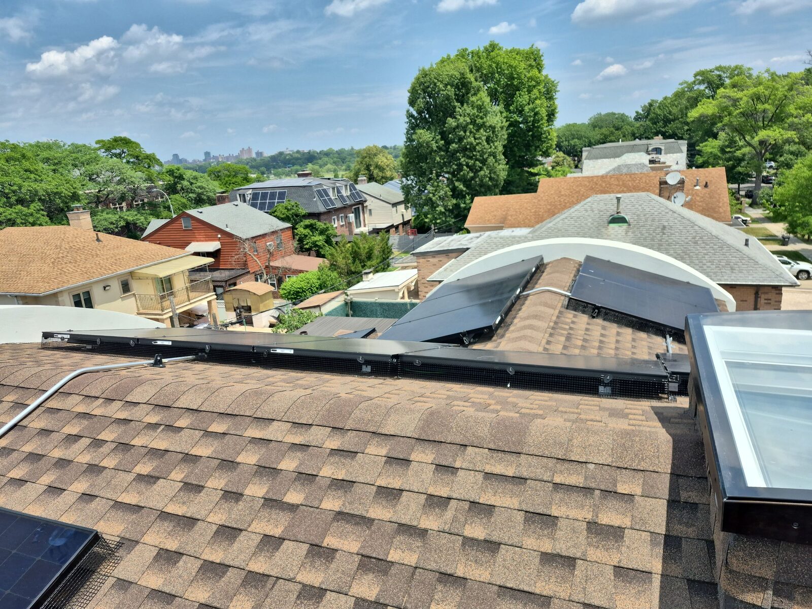 Solar panels installed on a New York rooftop